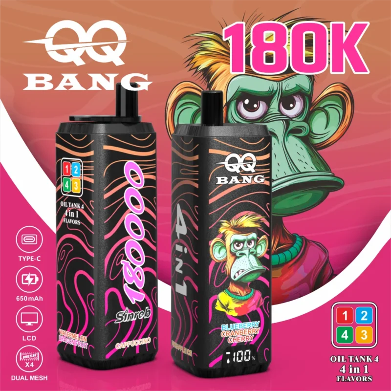 Suvaper Qq Bang 180k 4 w 1 Flavor Puff Jednorazowy Vape07 Urządzenie Vape
