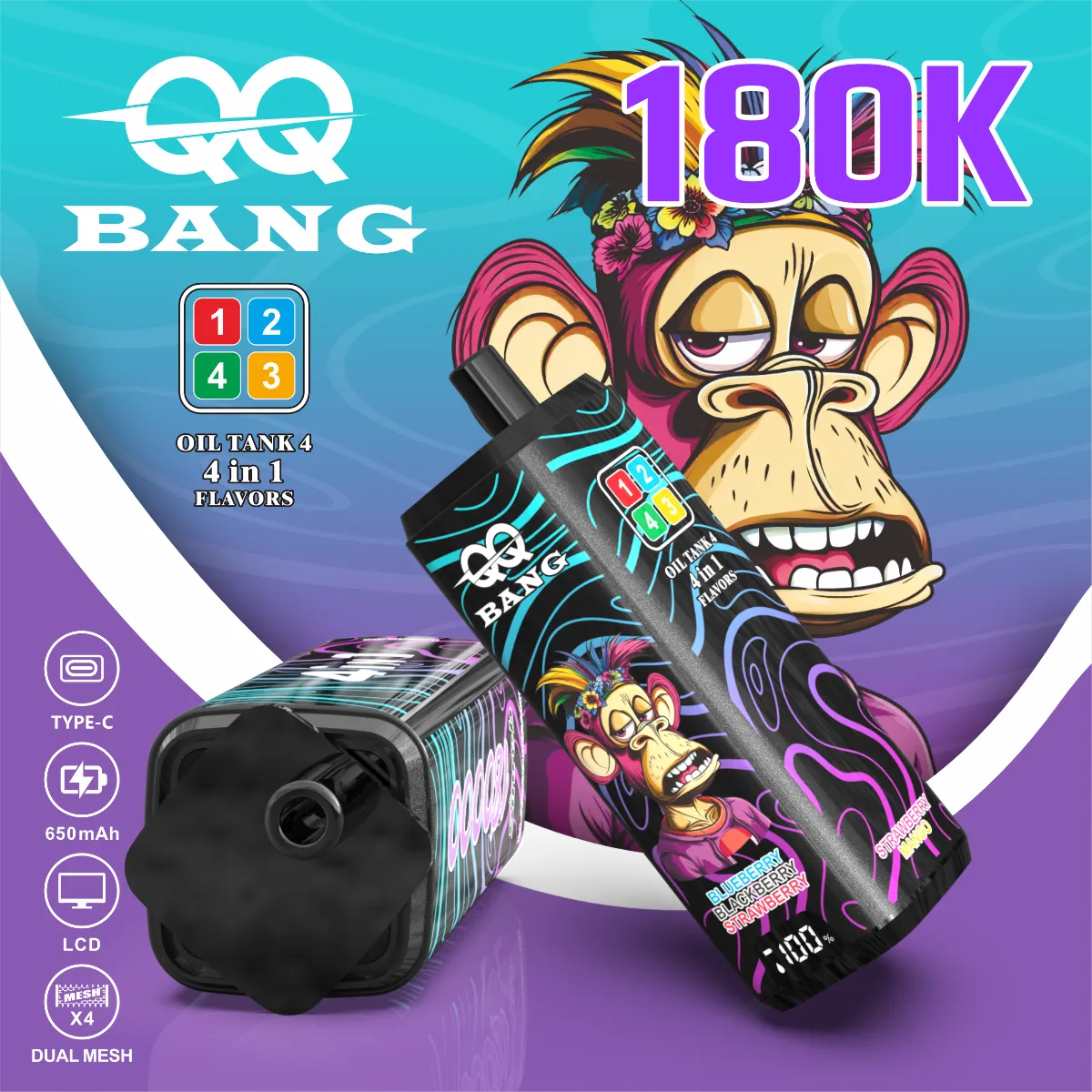 Suvaper Qq Bang 180k 4 In 1 Flavor Puff Disposable Vape09 Vape Device