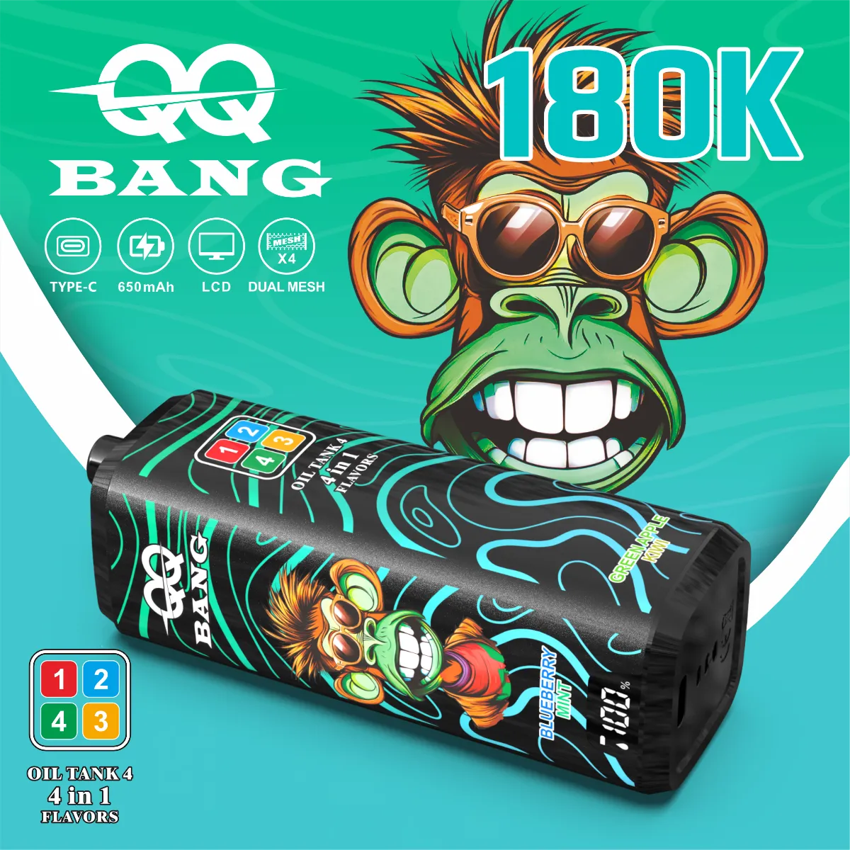 Suvaper Qq Bang 180k 4 In 1 Flavor Puff Disposable Vape10 Vape Device