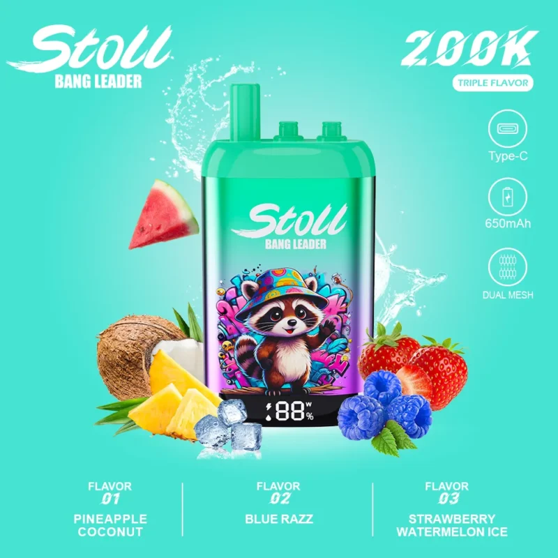 Suvaper Bang Leader 200k Pineapple Coconut Blue Razz Strawberry Watermelon Ice 3 In 1 Flavor Disposable Vape Device