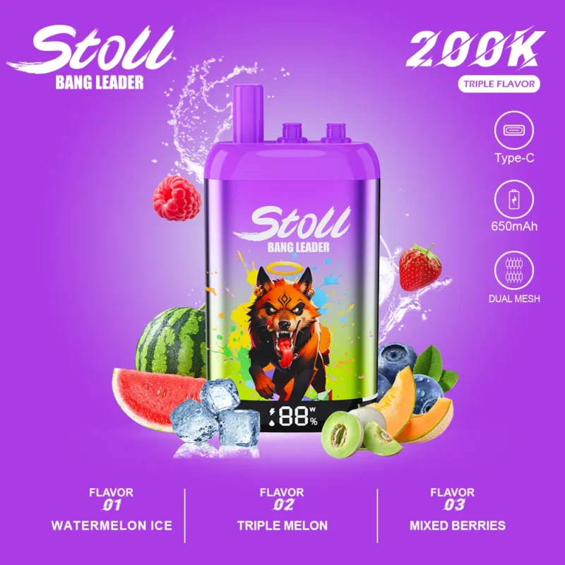 Suvaper Bang Leader 200k Watermelon Ice Triple Melon Mixed Berries 3 In 1 Flavor Disposable Vape Device