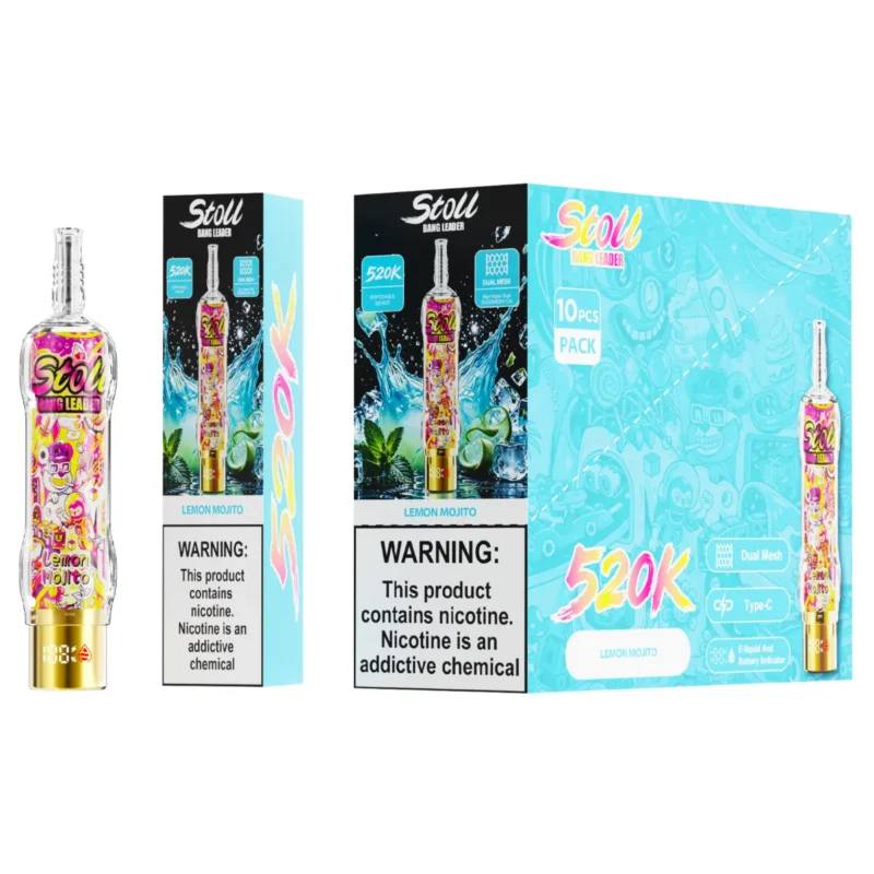 Suvaper Bang Leader 520k Puff Disposable Shisha Hookah Lemon Mojito Vape Device