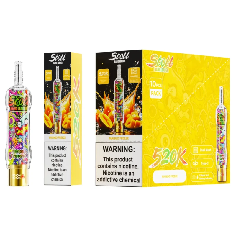 Suvaper Bang Leader 520k Puff Disposable Shisha Hookah Mango Freeze Vape Device
