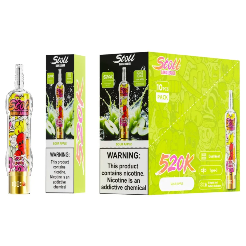 Suvaper Bang Leader 520k Puff Disposable Shisha Hookah Sour Apple Vape Device