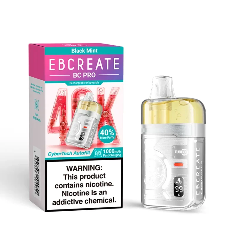 Suvaper Ebcreate Bc Pro 40k Puffs Black Mint Vape 40000 Disposable Device