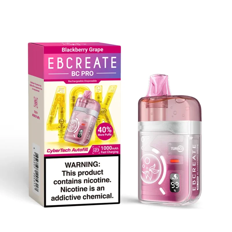 Suvaper Ebcreate Bc Pro 40k Puffs Blackberry Grape Vape 40000 Disposable Device
