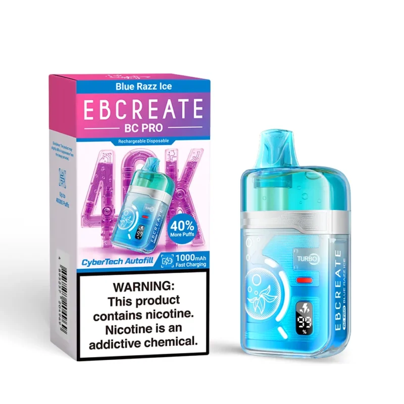 Suvaper Ebcreate Bc Pro 40k Puffs Blue Razz Ice Vape 40000 Disposable Device