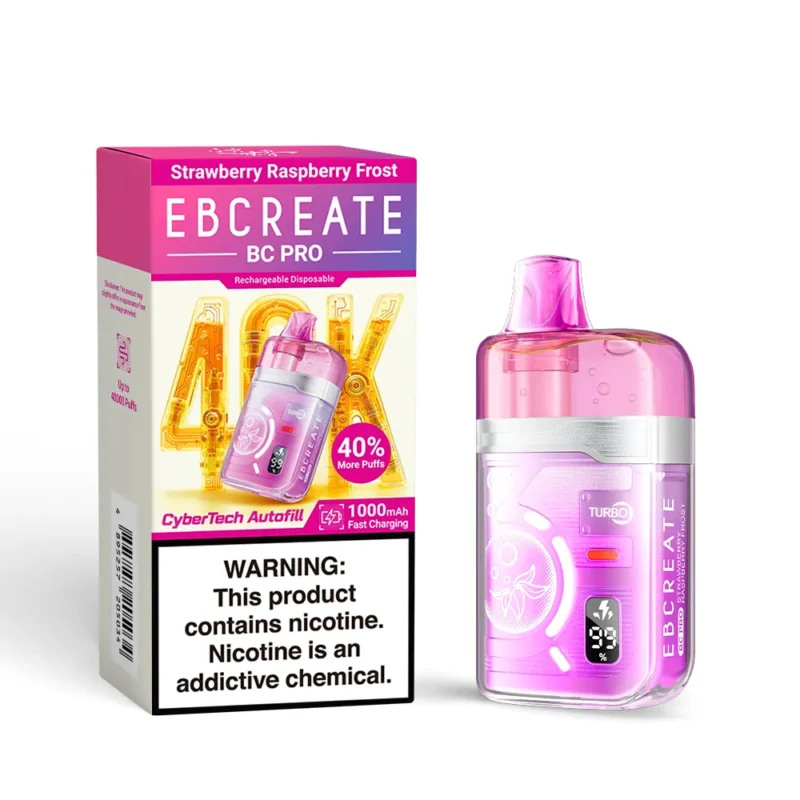 Suvaper Ebcreate Bc Pro 40k Puffs Strawberry Raspberry Frost Vape 40000 Disposable Device