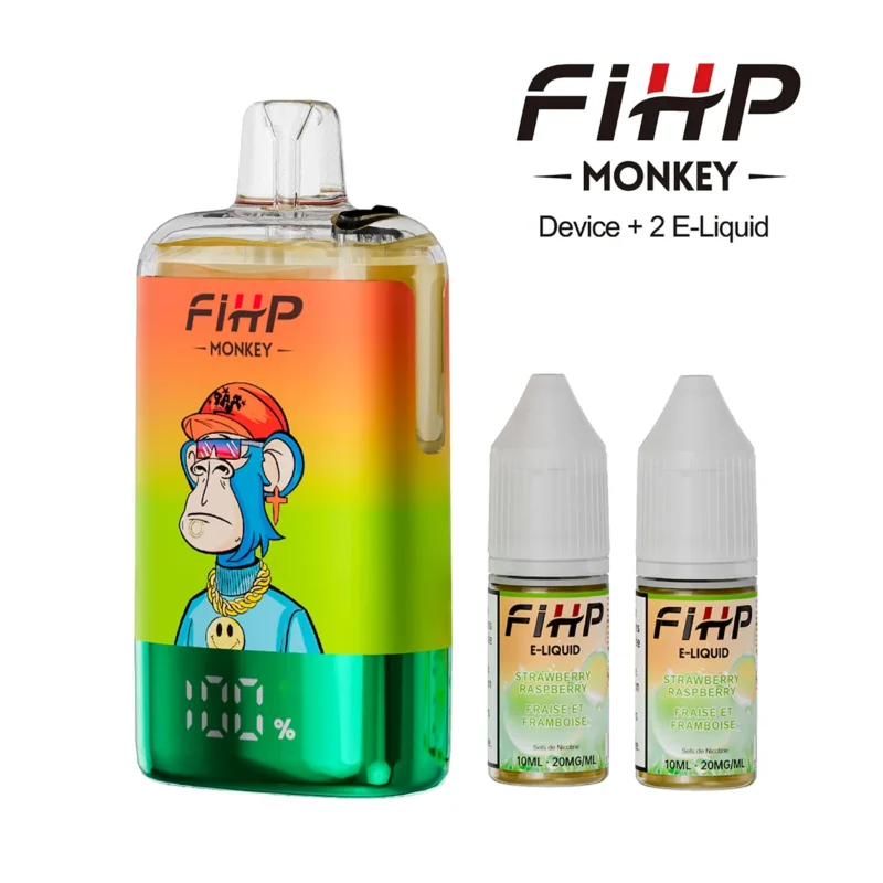 Suvaper Fihp Monkey 30000 Puffs Vape 30k Strawberry Raspberry Disposable Device