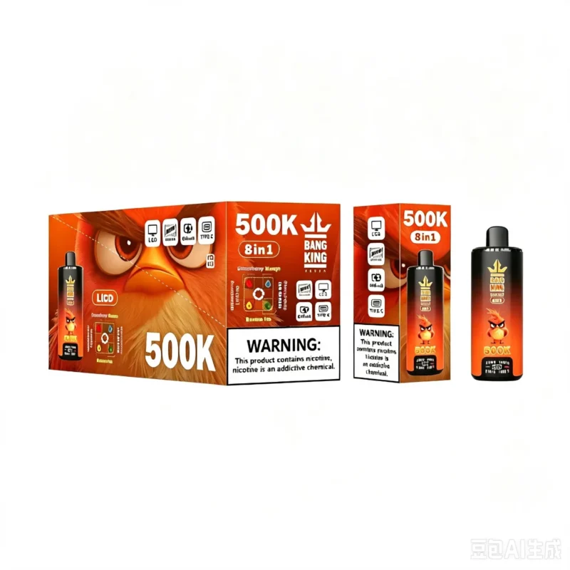 Suvaper Bang King 500k Puff 500000 Disposable Rechargeable 8 In 1 Flavors Strawberry Mango Ice Cream Banana Lychee Vape
