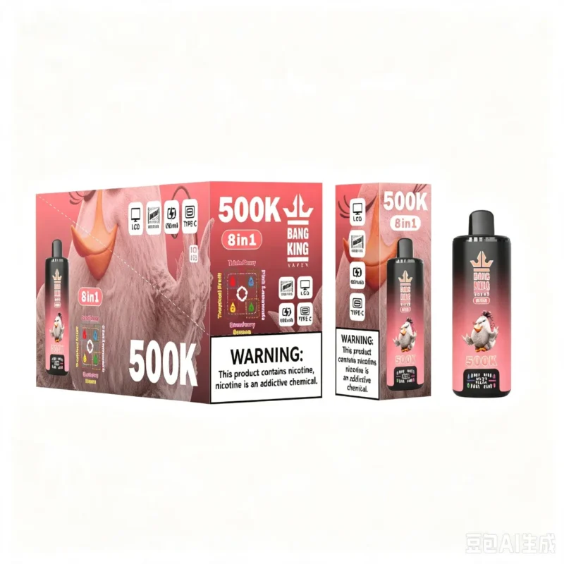 Suvaper Bang King 500k Puff 500000 Disposable Rechargeable 8 In 1 Flavors Triple Berry Tropical Fruit Strawberry Banana