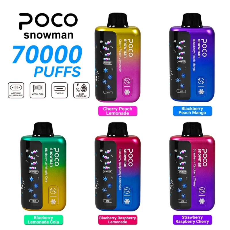 Suvaper Poco Snowman 70000 Puffs 70k Disposable Vape Sour Apple Device