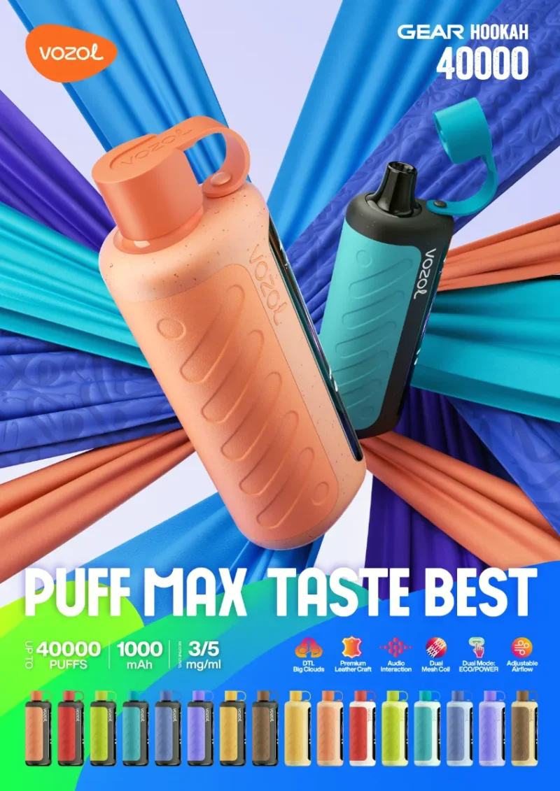 Suvaper Vozol Gear フカ 40,000パフ 製品ポスター EU倉庫 使い捨てVapeデバイス