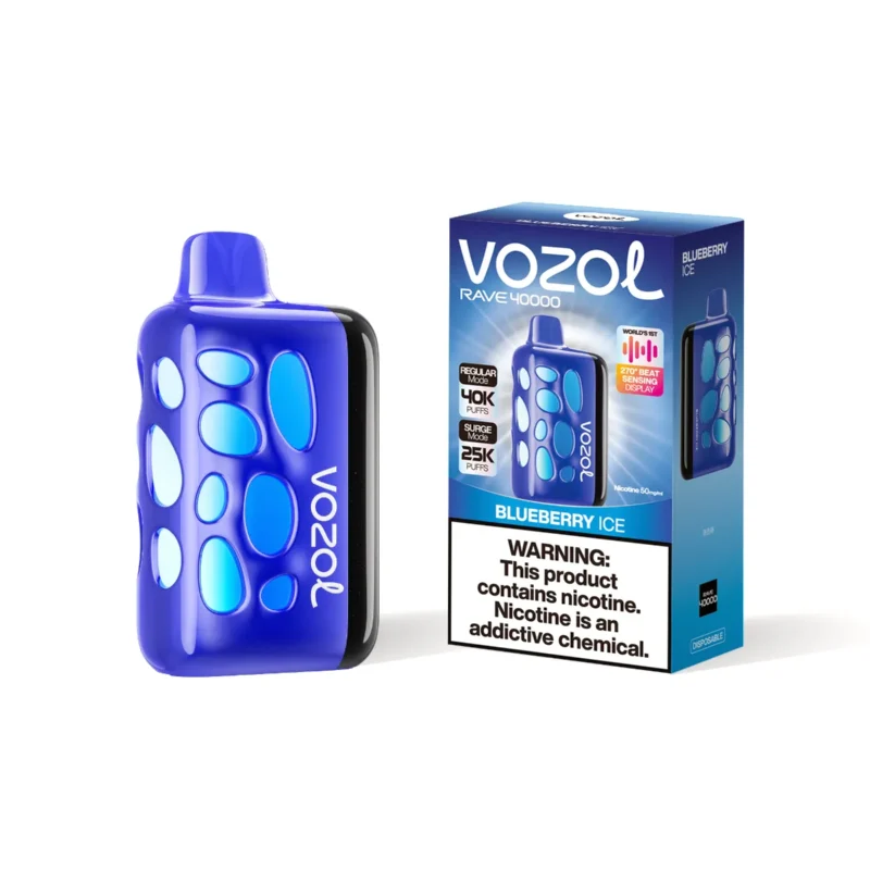 Suvaper Vozol Rave 40.000 Züge Blueberry Ice – Produkt in kleiner Verpackung, 099 Euro, Lagerbestand, Einweg-E-Zigarettengerät