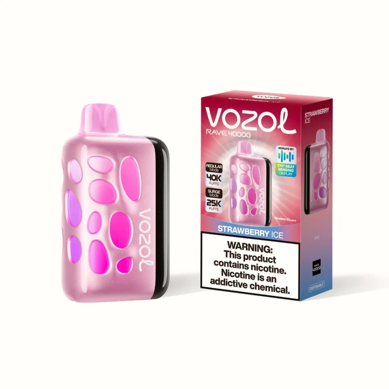 Suvaper Vozol Rave 40.000 Züge Erdbeer-Eis-Produkt in kleiner Verpackung, 110 EU-Lagerbestand, Einweg-E-Zigarettengerät