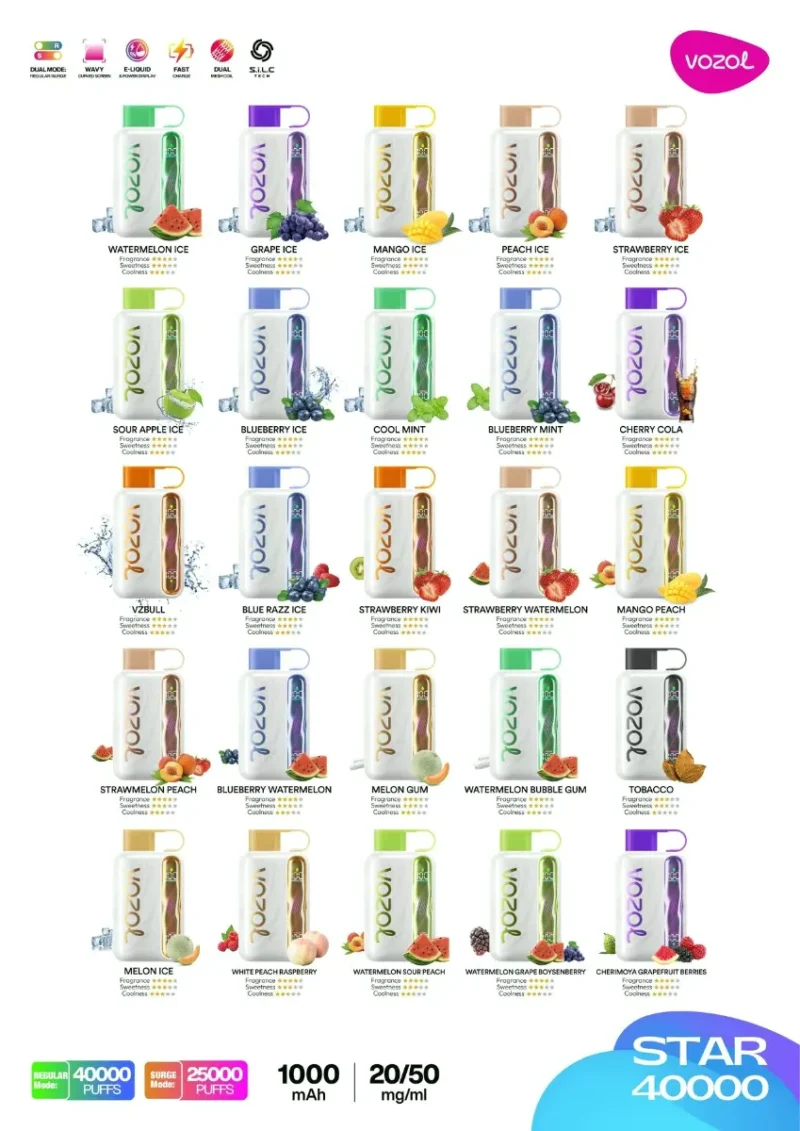 Suvaper Vozol Star 40000パフ 製品画像 012 EU倉庫 使い捨てVAPEデバイス