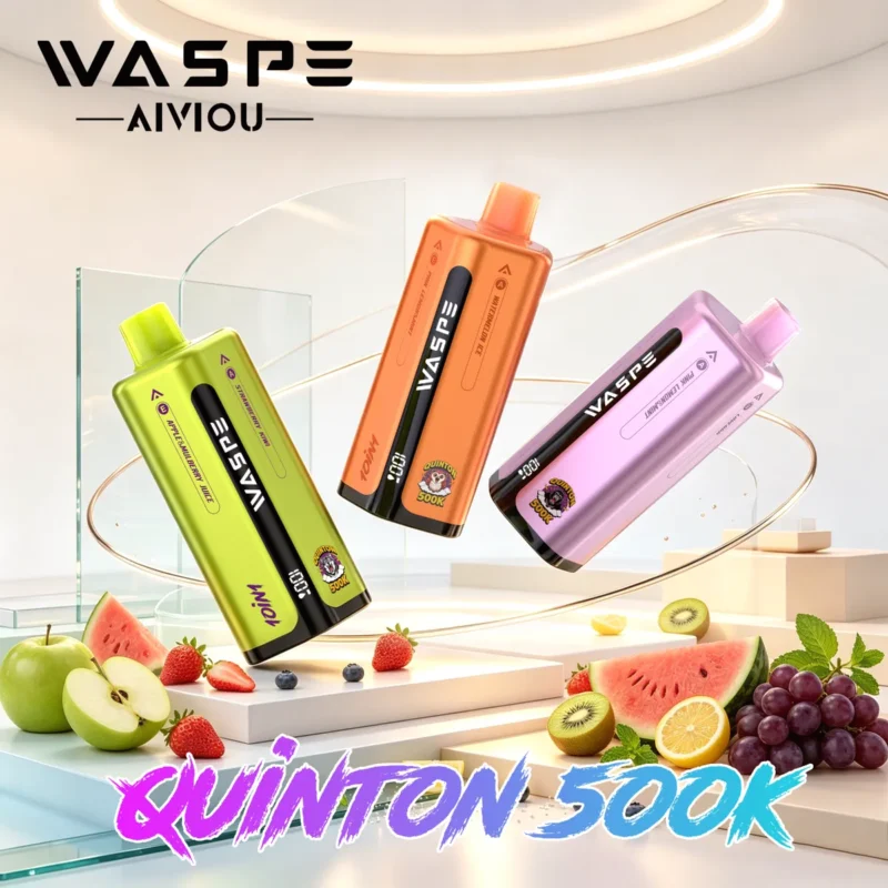 Suvaper Waspe Quinton 500k 500000 Puffs 10 In 1 Vape Colorful Angle Product Display Eu Warehouse