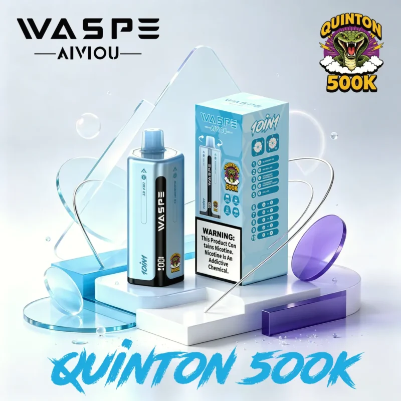 Suvaper Waspe Quinton 500k 500000 Puffs 10 In 1 Vape Device And Packaging Hero Eu Warehouse