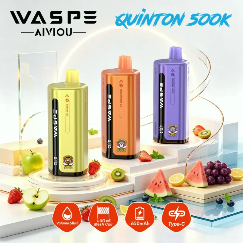 Suvaper Waspe Quinton 500k 500000 Puffs 10 In 1 Vape Multi Device Feature Icons Eu Warehouse
