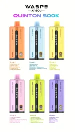 Suvaper Waspe Quinton 500k 500000 Puffs 10 In 1 Vape Six Color Options Chart Eu Warehouse Disposable Device