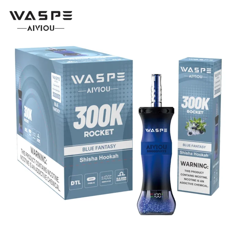 Suvaper Waspe シーシャ・フッカー 300k 300000 パフ ブルー・ファンタジー 商品詳細 3 EU倉庫 使い捨て電子タバコデバイス