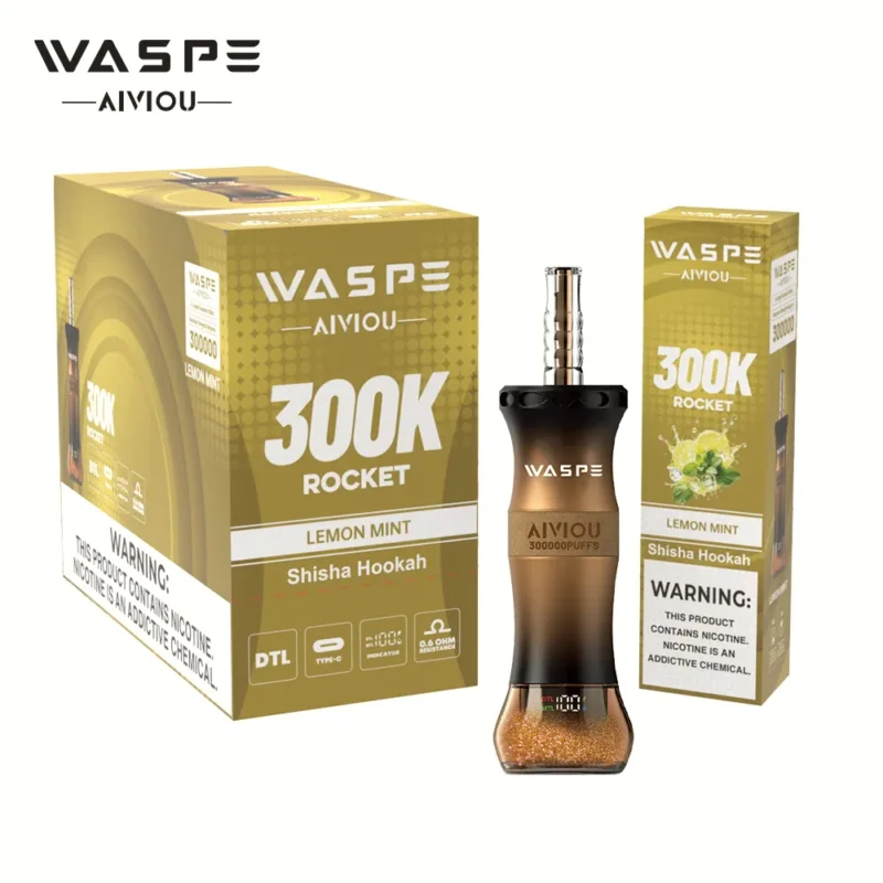 Suvaper Waspe シーシャ・フッカー 300k 300000パフ レモンミント 商品詳細 3 EU倉庫 使い捨てベイプデバイス