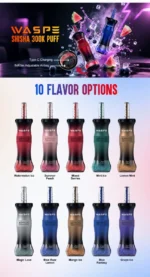 Suvaper Waspe シーシャ・フッカ 300k 300,000パフ 10種類のフレーバー チャート付き EU倉庫発 使い捨て電子タバコデバイス