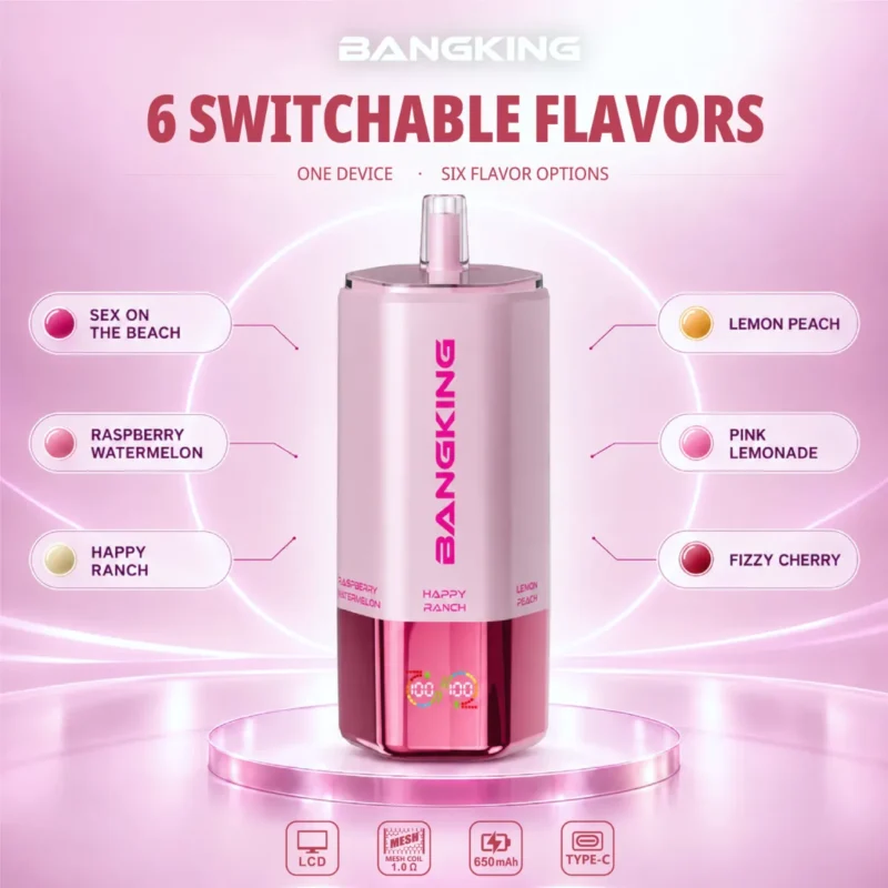 Suvaper Bang King Sixer 360 000 bloss, 6-i-1-smakskombination, 05 021, engångsvapeenhet