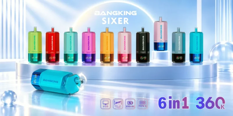 Suvaper Bang King Sixer 360 000 bloss 6-i-1 – marknadsföringsbild 002 – engångsvapeenhet