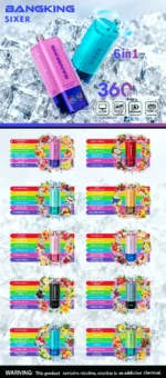 Suvaper Bang King Sixer 360 000 bloss 6-i-1 – marknadsföringsbild 005 – engångsvapeenhet