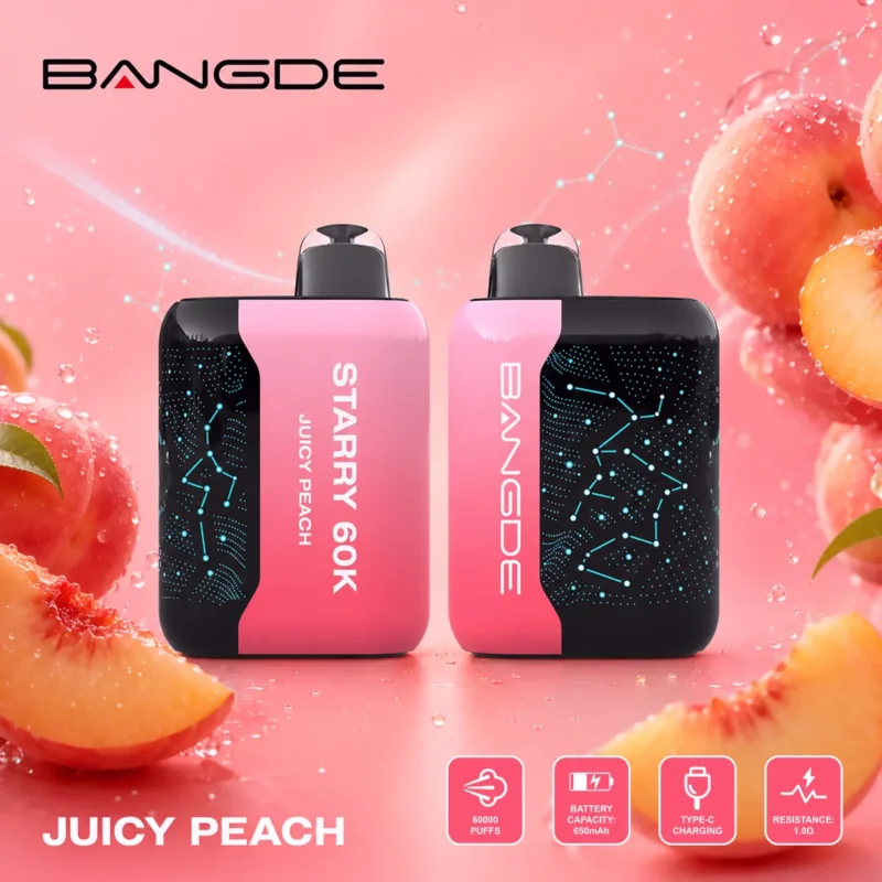 Suvaper Bangde Starry 60 000 bloss, smak av saftig persika – produktbild 003, engångsvapeenhet
