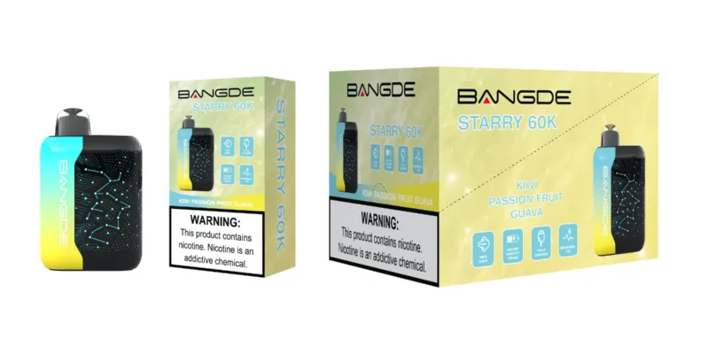 Suvaper Bangde Starry 60 000 bloss, smak: kiwi, passionsfrukt och guava – produktbild 017 – engångsvapeenhet
