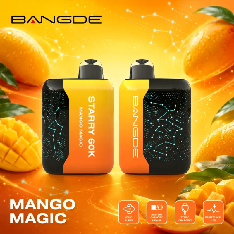 Suvaper Bangde Starry 60 000 bloss, smak: Mango Magic – Produktbild 014, engångsvapeenhet