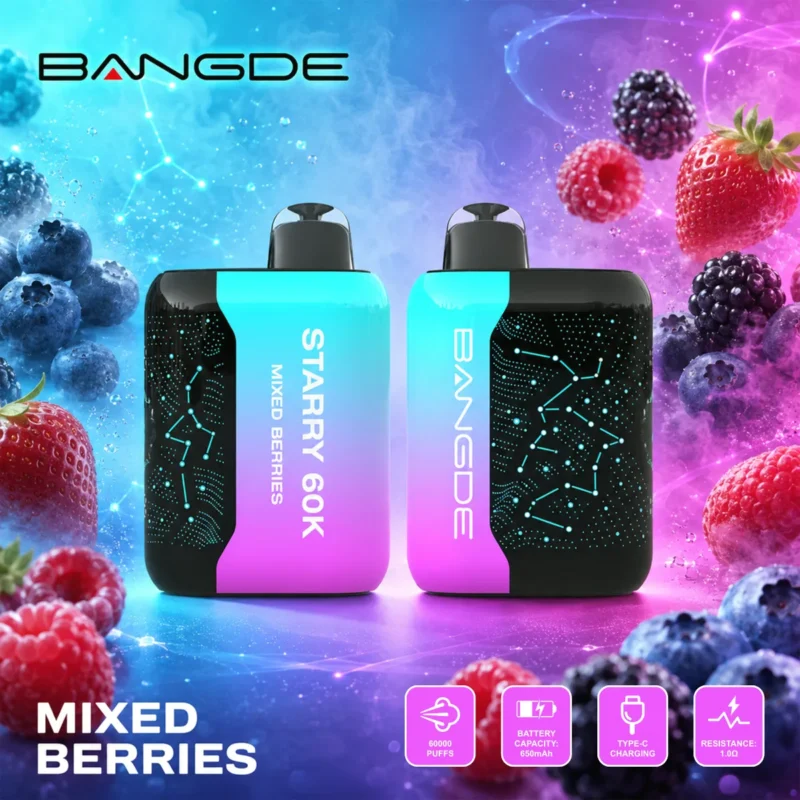 Suvaper Bangde Starry 60 000 bloss, smak av blandade bär, produktbild 008, engångsvapeenhet