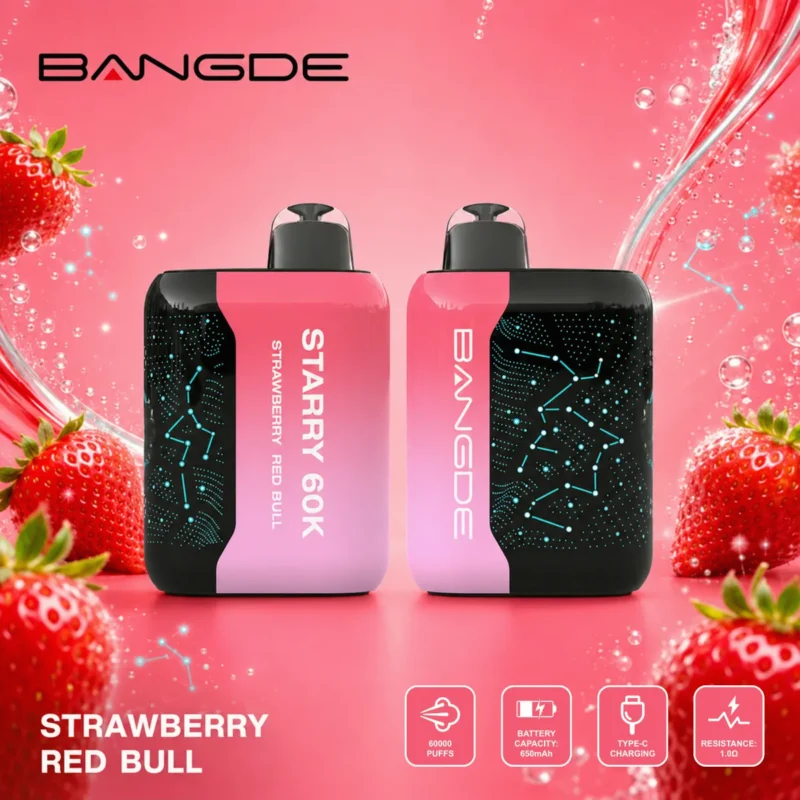 Suvaper Bangde Starry 60 000 bloss, jordgubbs- och Red Bull-smak, produktbild 001, engångsvapeenhet