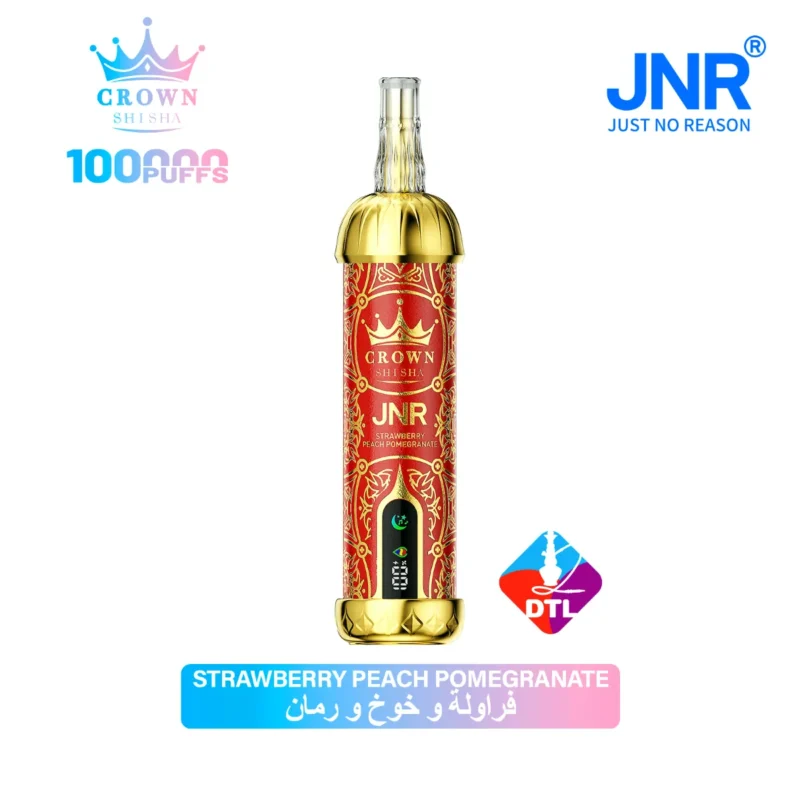 Suvaper Jnr Crown Shisha 100 000 bloss Smakutbud CS10 Jordgubb, persika, granatäpple 10 EU-lager