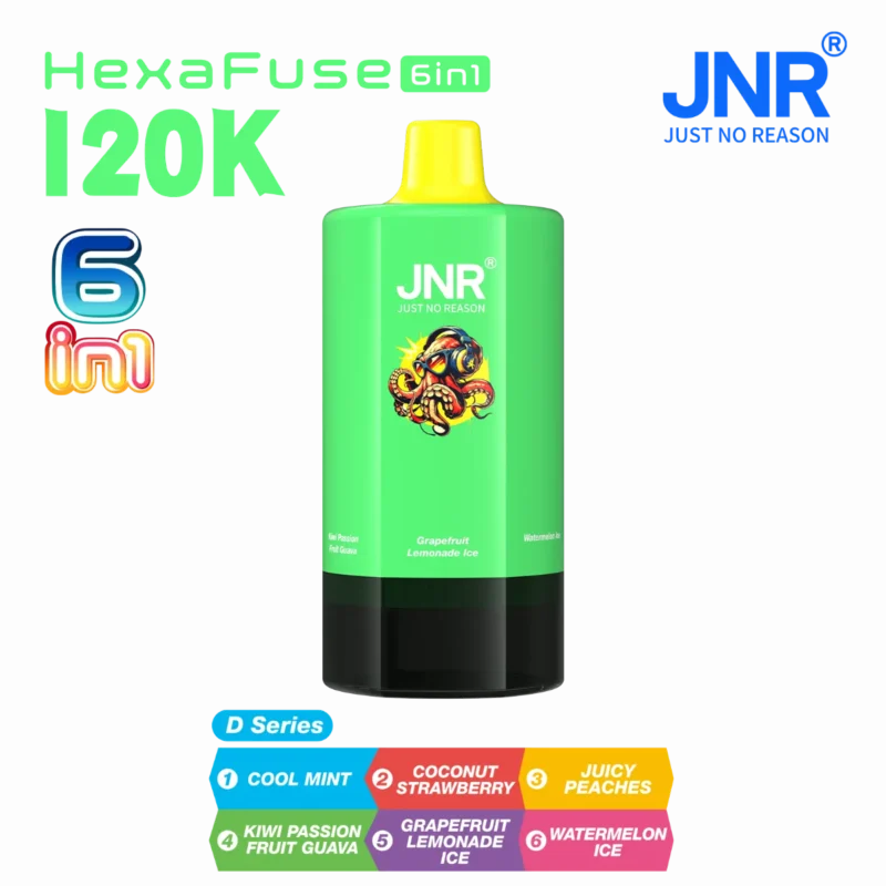 Suvaper Jnr Hexafuse 6-in-1 120,000パフ フレーバー表示 Dシリーズ 04 EU倉庫