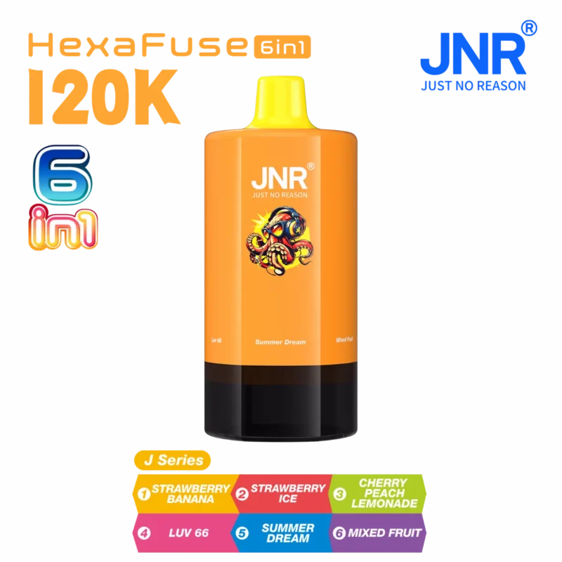 Suvaper Jnr Hexafuse 6-in-1 120,000パフ フレーバー表示 Jシリーズ 10 EU倉庫