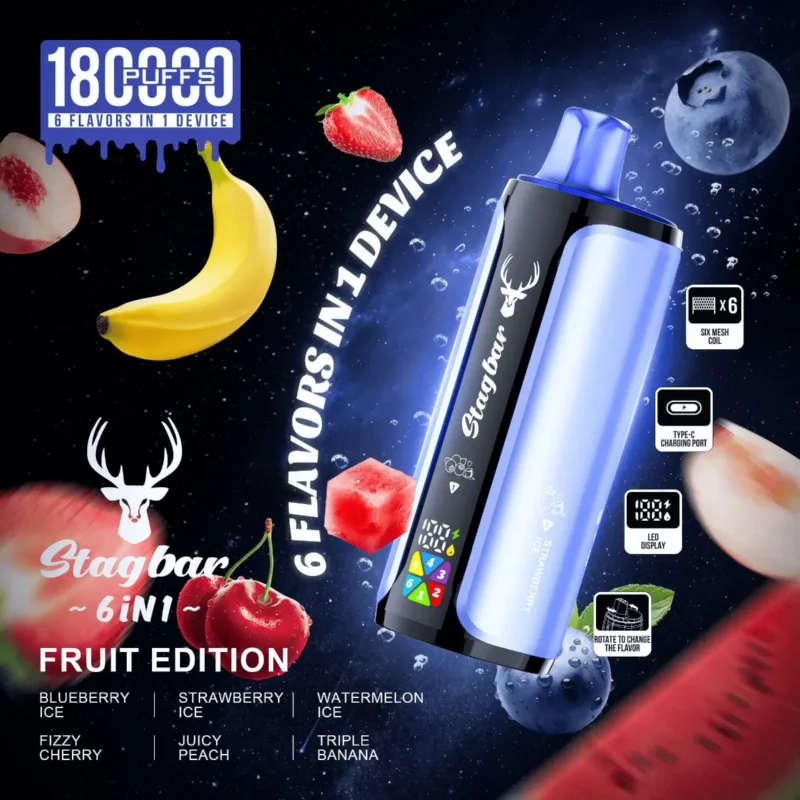 Suvaper Stag Bar 6 In 1 180000 Puffs Fruit Edition Image 006 Disposable Vape Device
