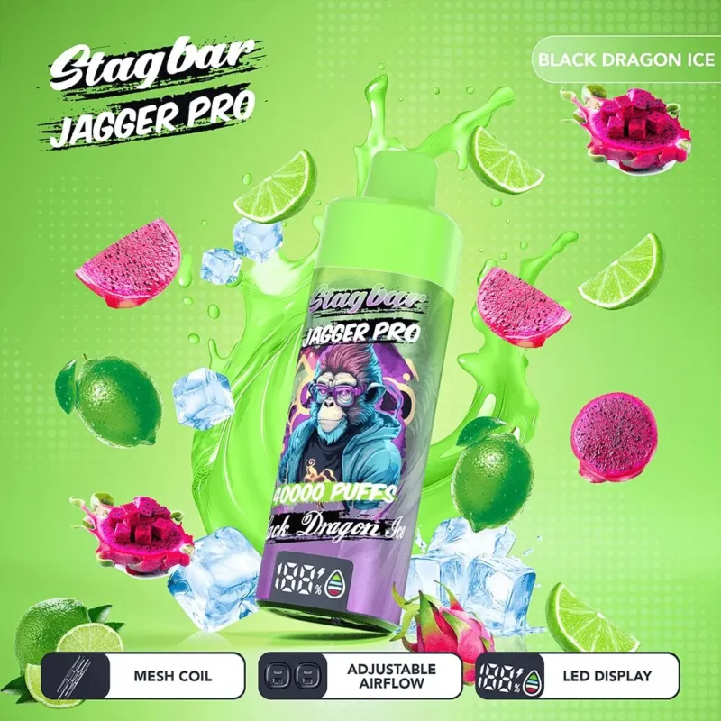Suvaper Stag Bar Jagger Pro 40000 Puffs Black Dragon Ice Image 004 Disposable Vape Device