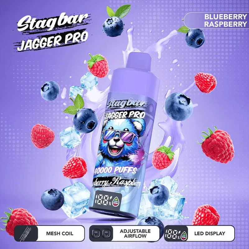 Suvaper Stag Bar Jagger Pro 40000 Puffs Blueberry Raspberry Image 006 Disposable Vape Device