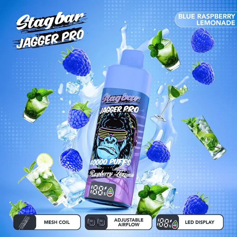 Suvaper Stag Bar Jagger Pro 40000 Puffs Blueberry Raspberry Lemonade Image 005 Disposable Vape Device
