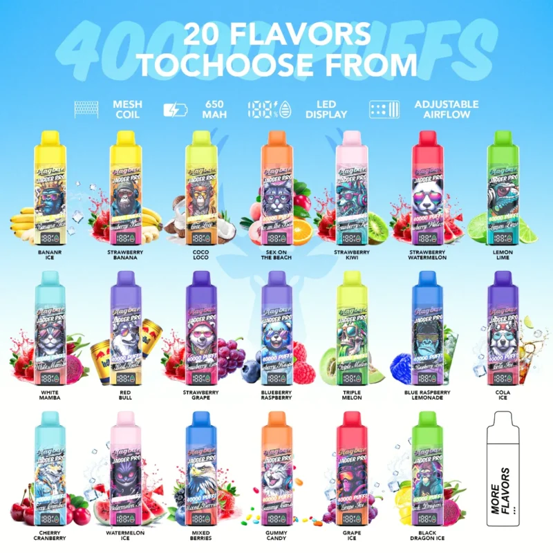 Suvaper Stag Bar Jagger Pro 40000 Puffs Euvapen 40k Vape Flavor Selection Image 002 Disposable Device