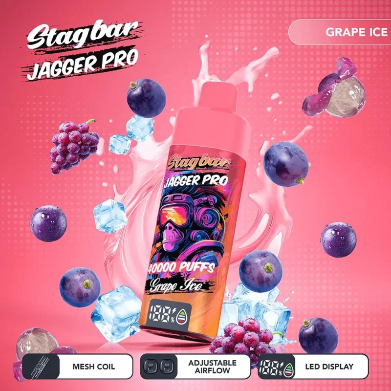 Suvaper Stag Bar Jagger Pro 40000 Puffs Grape Ice Image 010 Disposable Vape Device