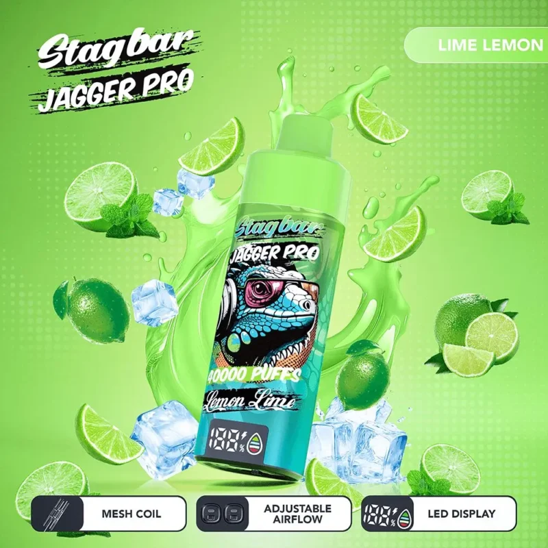 Suvaper Stag Bar Jagger Pro 40000 Puffs Lemon Lime Image 012 Disposable Vape Device