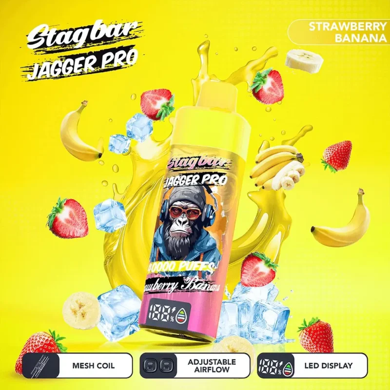 Suvaper Stag Bar Jagger Pro 40000 Puffs Strawberry Banana Image 016 Disposable Vape Device