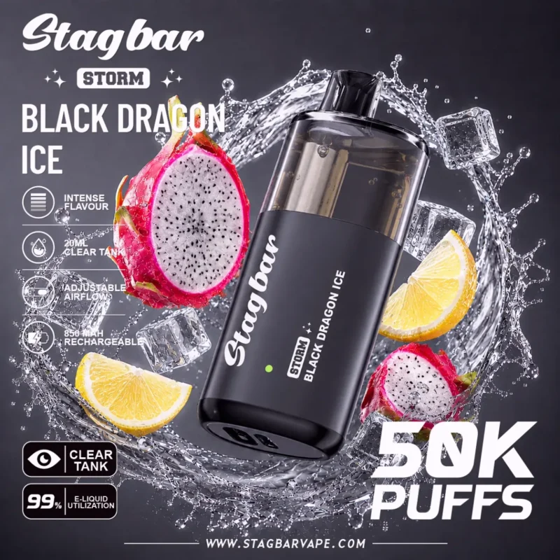 Suvaper Stag Bar Storm 50000 Puffs Black Dragon Ice Image 001 Disposable Vape Device