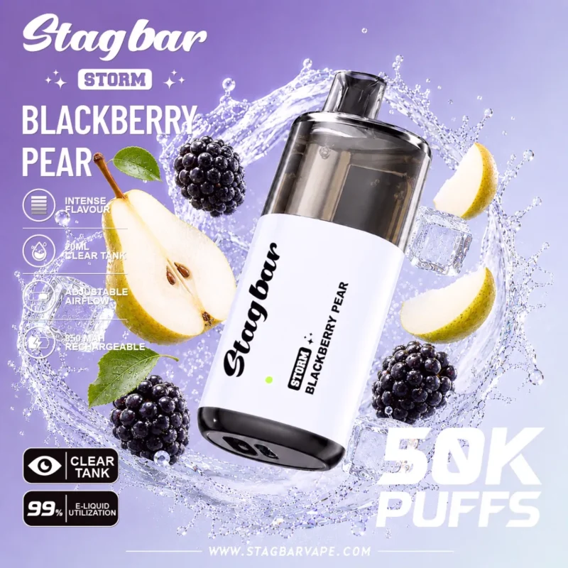Suvaper Stag Bar Storm 50000 Puffs Blackberry Pear Image 002 Disposable Vape Device