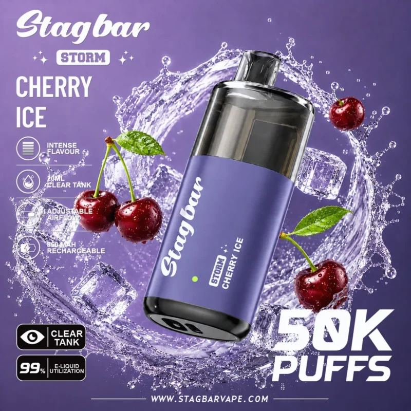Suvaper Stag Bar Storm 50000 Puffs Cherry Ice Image 005 Disposable Vape Device